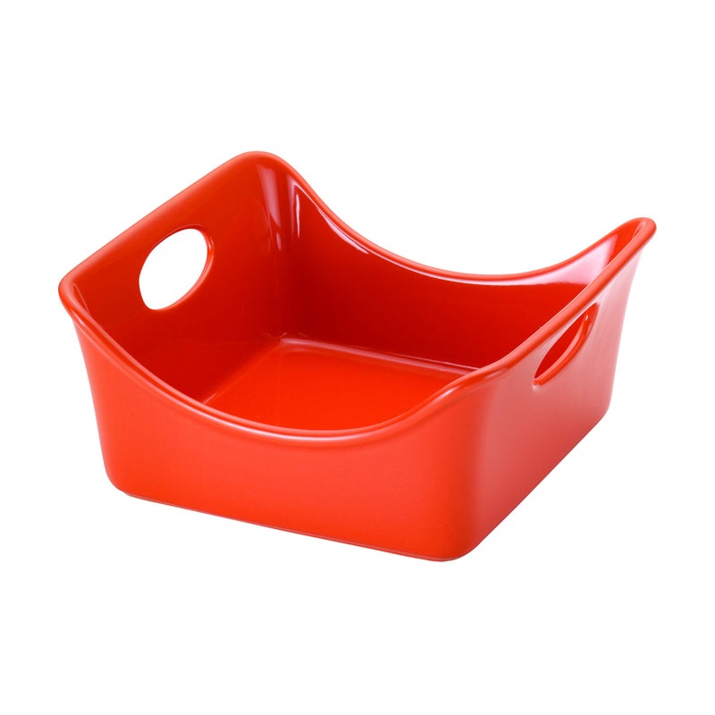 Rachael Ray Stoneware 2-Quart Square Baker, Orange - Image 1